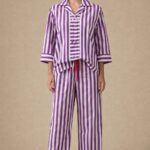 Lilac Stripe Cotton Pajama Set