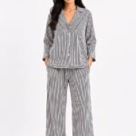 Black & White Striped Pajama Set