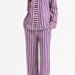 Lilac Stripe Cotton Pajama Set