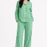 Green Stripe Lounge Set