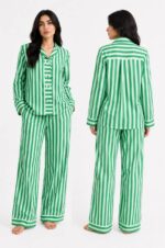 ⁦Green Stripe Lounge Set⁩ - الصورة ⁦3⁩