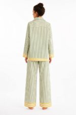 ⁦Light Green Striped Pajama Set⁩ - الصورة ⁦4⁩