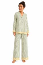 ⁦Light Green Striped Pajama Set⁩ - الصورة ⁦3⁩