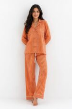 Sunset Stripe Cotton Pyjama Set