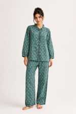 Emerald Print Cotton Pajama Set