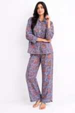 Blue Blossom Cotton Pyjama Set