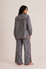 Blue Floral Ruffle Pajama Set - Image 2
