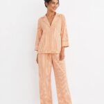Sunset Stripe Cotton Pajama Set