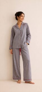 Billie Stripe Cotton Pajama Set - Image 3