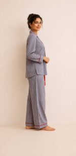 Billie Stripe Cotton Pajama Set - Image 2