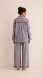 Billie Stripe Cotton Pajama Set - Image 4