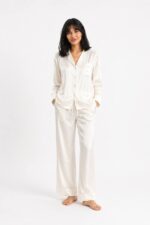 off-white silk Pajama Set