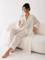 Off white Chiffon Lounge Robe - Image 2