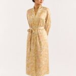 Floral Silk Lounge Robe – Off White