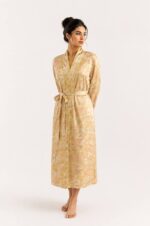 Floral Silk Lounge Robe – Off White