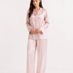 Blush Jacquard Satin Pajama Set
