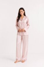 Blush Jacquard Satin Pajama Set