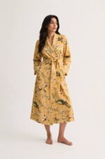 Golden Blossom Cotton Robe