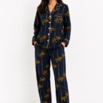 Midnight Palm Cotton Pajama Set