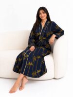 ⁦Midnight Palm Cotton Robe⁩ - الصورة ⁦2⁩