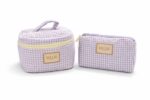 Lilac Check Makeup Pouch - Image 2