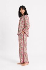 ⁦Blush Floral Cotton Pajama Set⁩ - الصورة ⁦2⁩