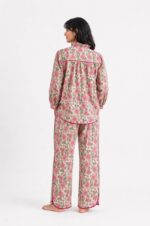 ⁦Blush Floral Cotton Pajama Set⁩ - الصورة ⁦4⁩