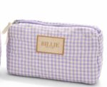 Lilac Check Makeup Pouch