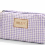 Lilac Check Makeup Pouch