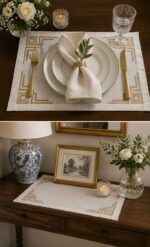 Luxury Embroidered Placemats for Dining & Serving - Image 2