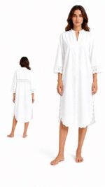 Premium Cotton Lace sleep Dress - Image 6
