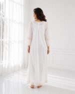 Elegant White Cotton Lace Nightgown - Image 2