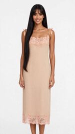 Luxury Silk Nightdress with Sheer Chiffon Robe - Image 3