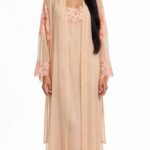Luxury Silk Nightdress with Sheer Chiffon Robe