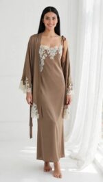 Luxury Silk Nightgown & Silk Robe Set