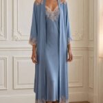 Celeste Luxury Silk Nightgown & Silk Robe Set