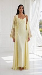 Golden Pearl Luxury Silk Nightgown & Silk Robe Set