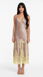 Silk Nightdress with Elegant Lace Details