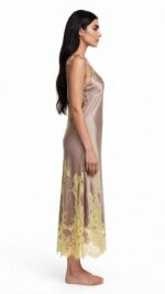 Silk Nightdress with Elegant Lace Details - Image 2